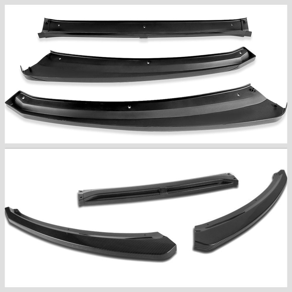 [Carbon Style Look] Front Bumper Lip Chin Guard Body Kit For 15-18 Ford Focus