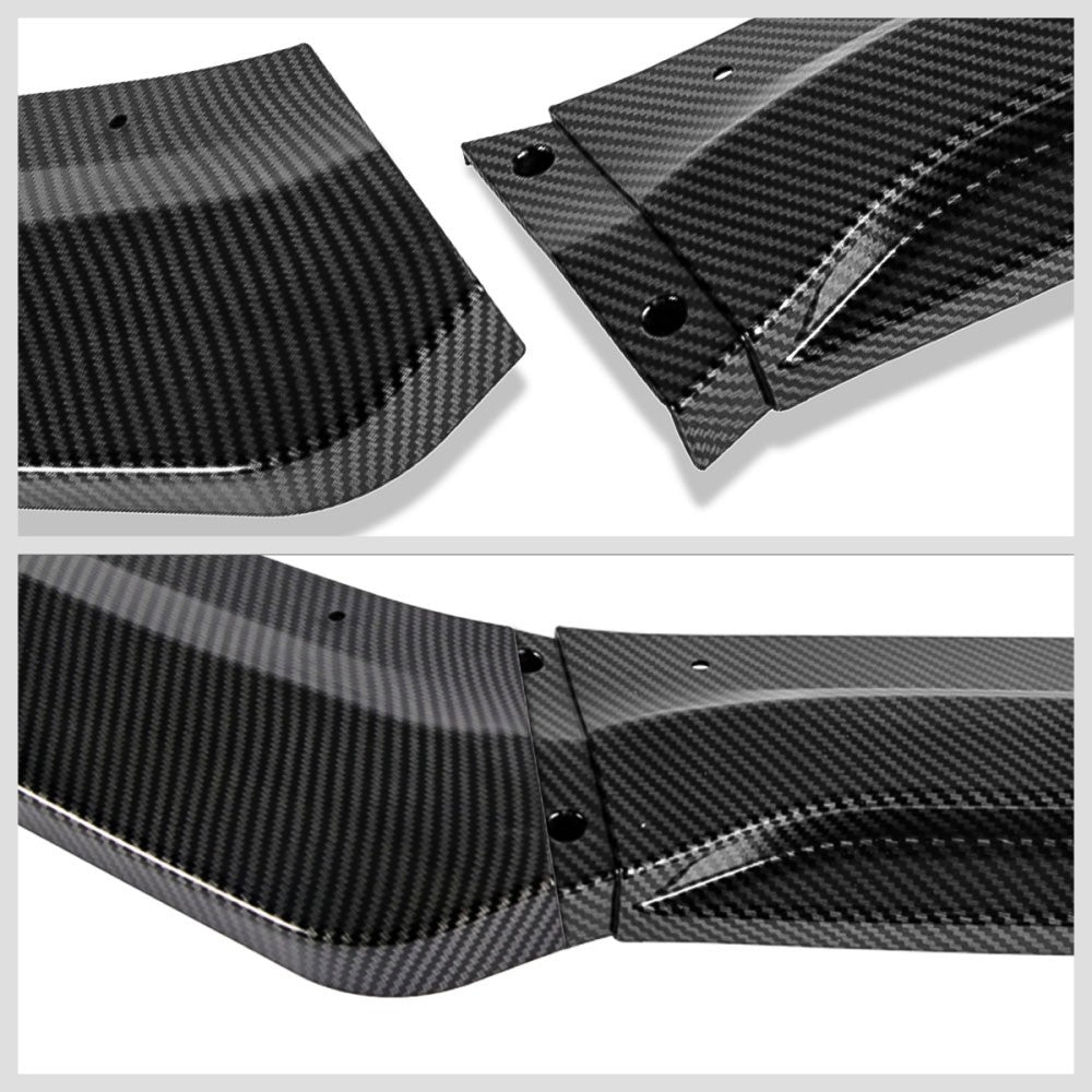 [Carbon Style Look] Front Bumper Lip Chin Guard Body Kit For 15-18 Ford Focus