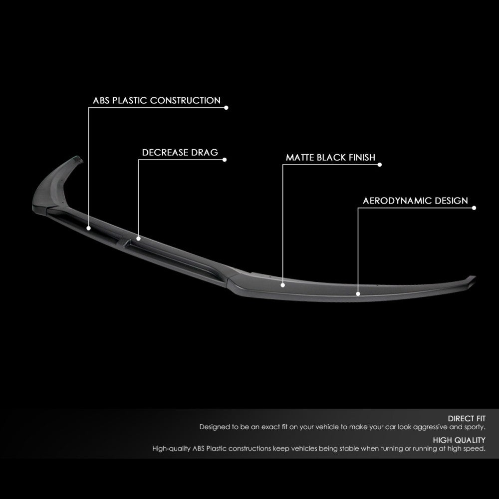 [Matte Black] Front Bumper Lip Chin Wing Guard Body Kit For 15-18 Ford Focus