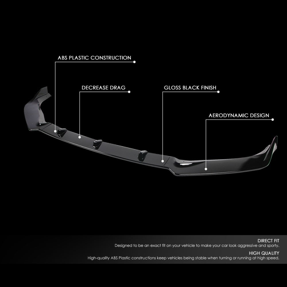 [Painted Gloss Black] Front Bumper Lip Guard Body Kit For 16-19 Nissan Sentra