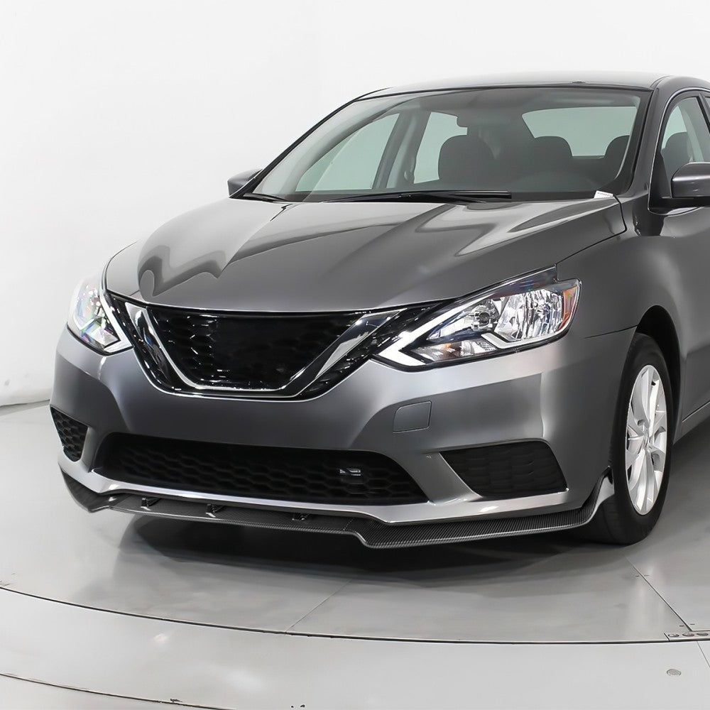 [Carbon Style Look] Front Bumper Lip Chin Guard Body Kit For 16-19 Nissan Sentra