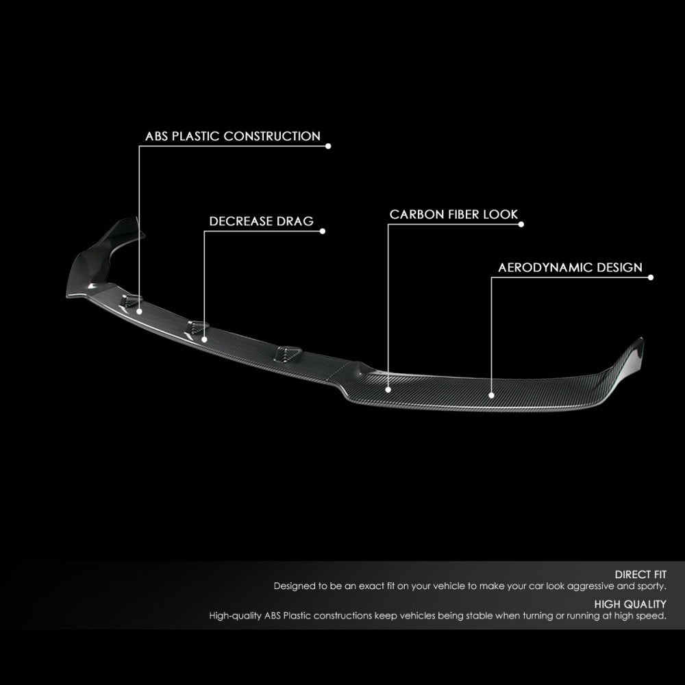 [Carbon Style Look] Front Bumper Lip Chin Guard Body Kit For 16-19 Nissan Sentra