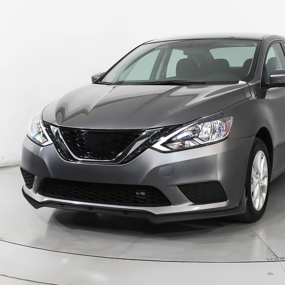 [Matte Black] Front Bumper Lip Chin Wing Guard Body Kit For 16-19 Nissan Sentra