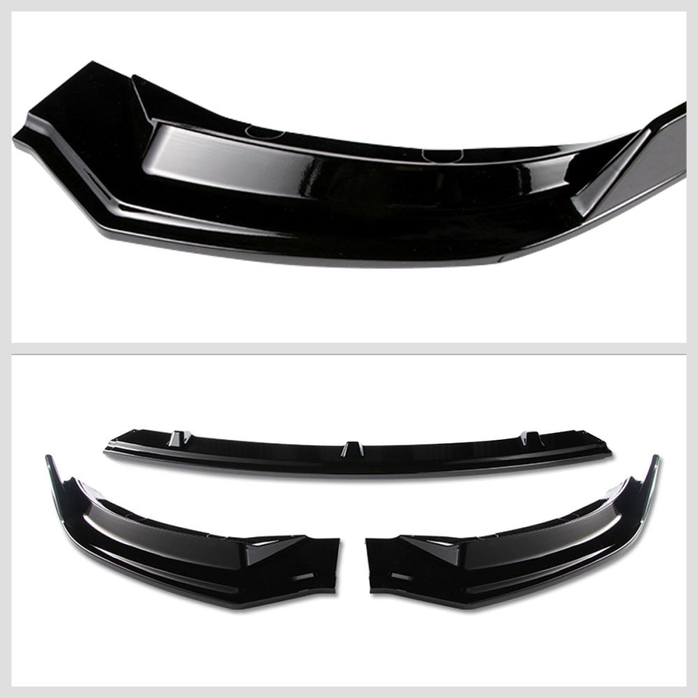 [Painted Gloss Black] Front Bumper Lip Guard Body Kit For 17-20 Tesla Model 3