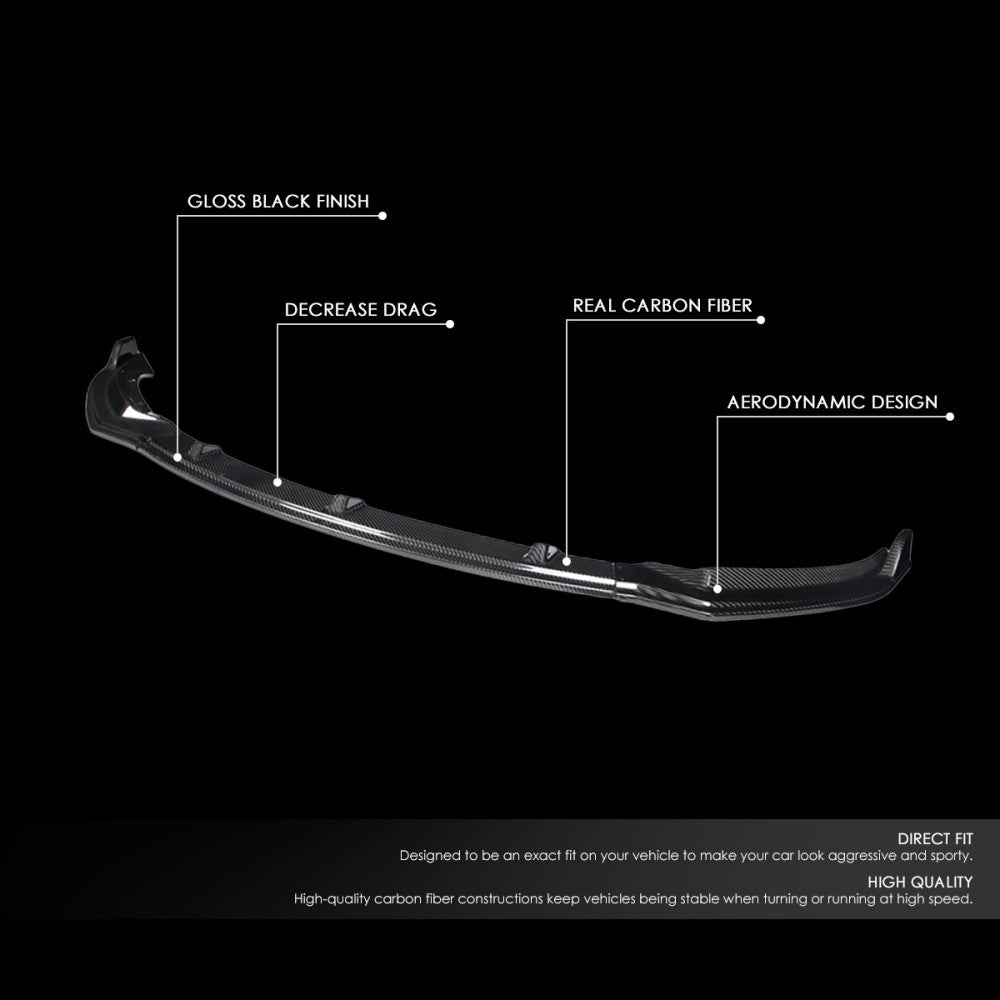 [Real Glossy Carbon Fiber] Front Bumper Lip Chin Guard For 17-20 Tesla Model 3