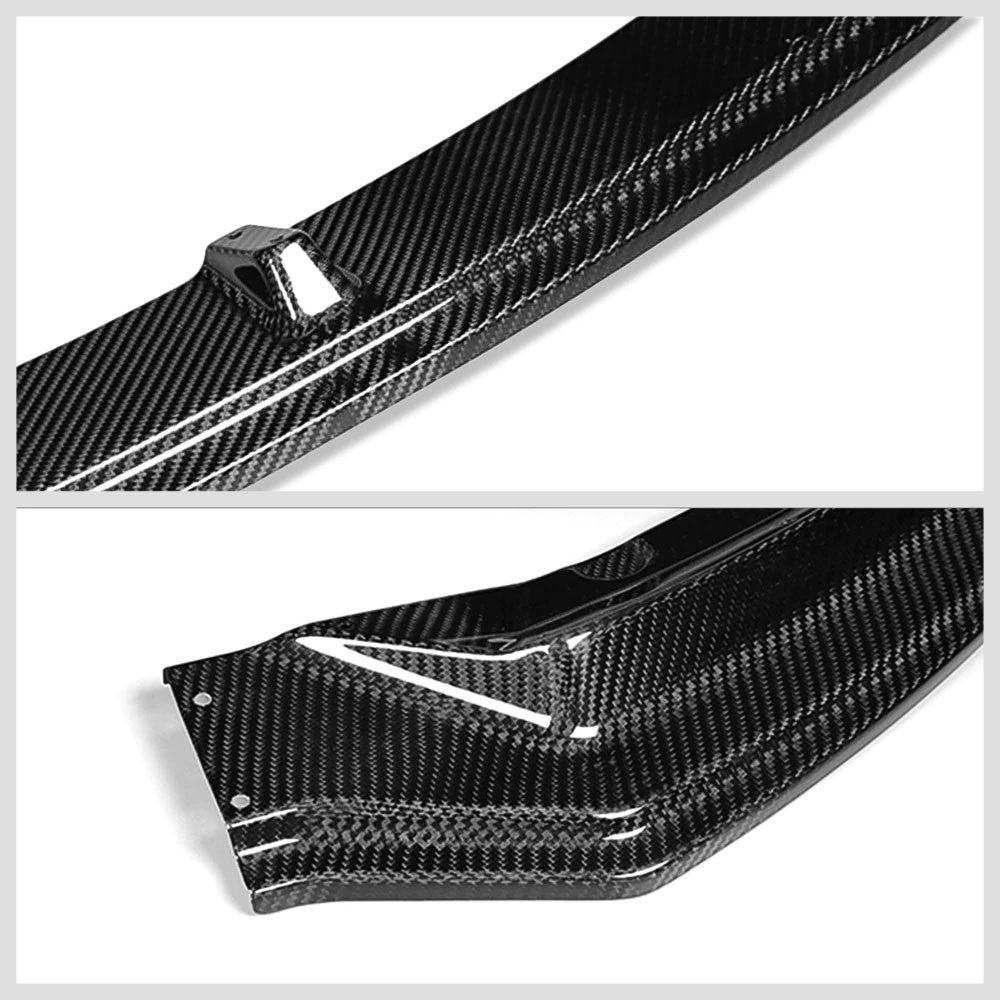 [Real Glossy Carbon Fiber] Front Bumper Lip Chin Guard For 17-20 Tesla Model 3