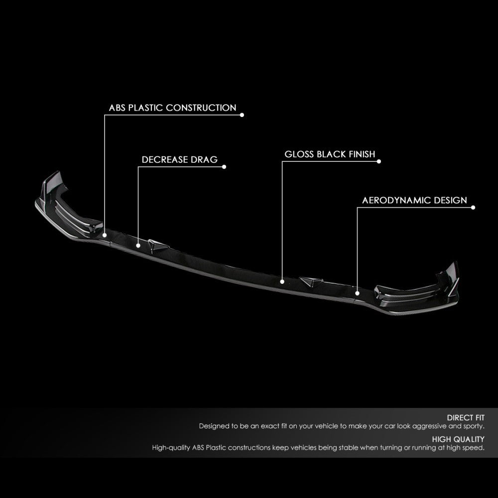 [Painted Gloss Black] Front Bumper Lip For 14-17 Infiniti Q50 Non-Sport Model