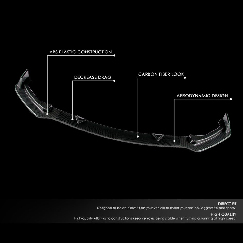 [Carbon Style Look] Front Bumper Lip For 14-17 Infiniti Q50 Non-Sport Model V37