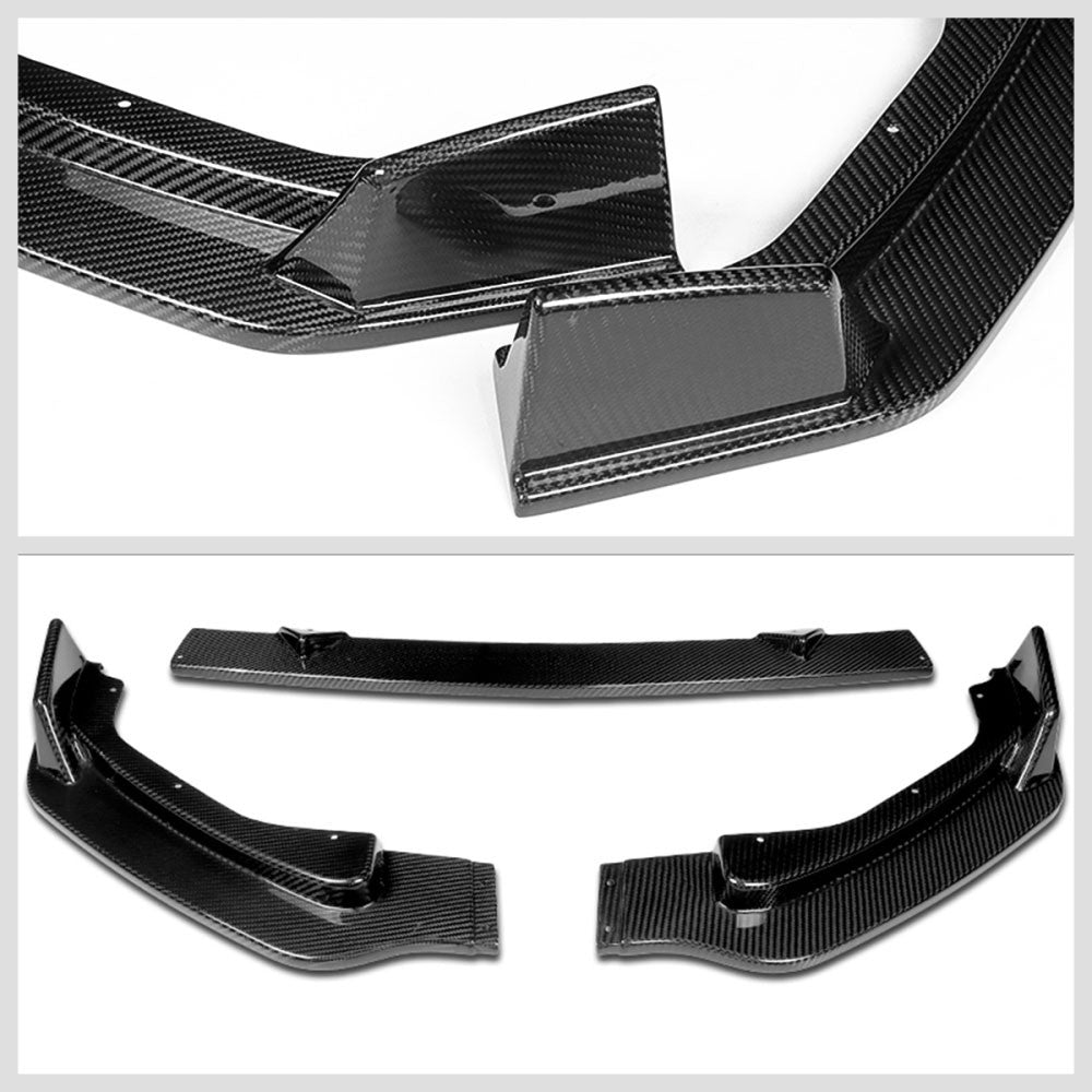 [Real Glossy Carbon Fiber] Front Bumper Lip For 14-17 Infiniti Q50 Non-Sport V37
