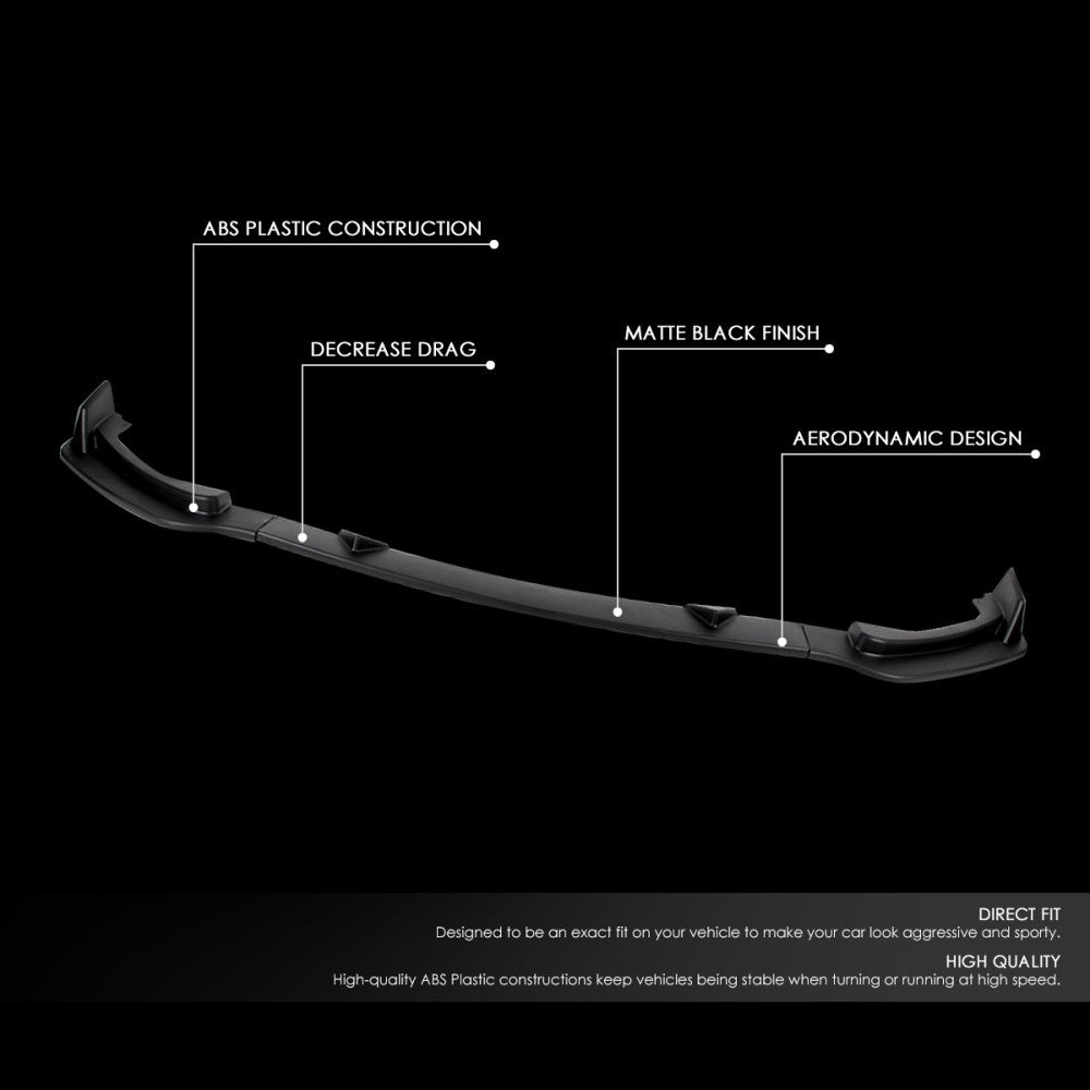 [Matte Black] Front Bumper Lip Guard For 14-17 Infiniti Q50 Non-Sport Model V37