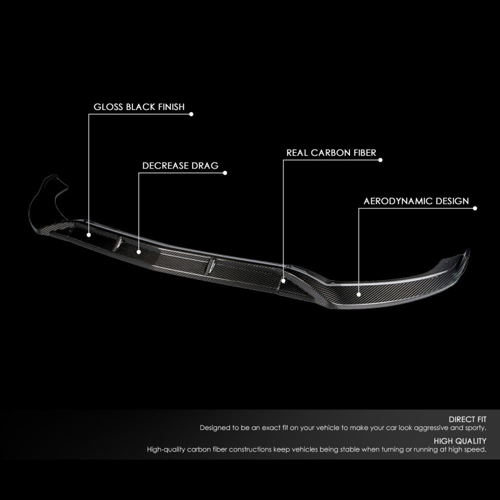 [Real Glossy Carbon Fiber] Front Bumper Lip Guard For 15-18 Benz C-Class W205