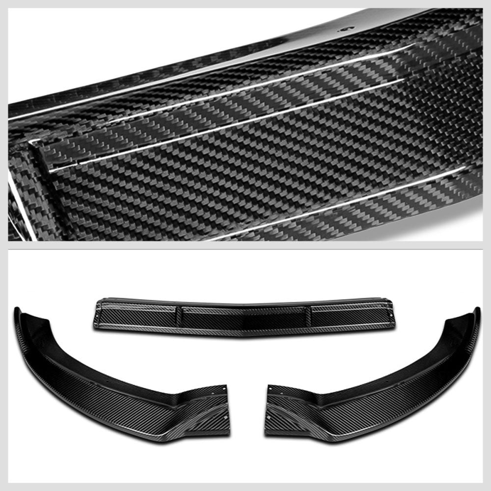 [Real Glossy Carbon Fiber] Front Bumper Lip Guard For 15-18 Benz C-Class W205