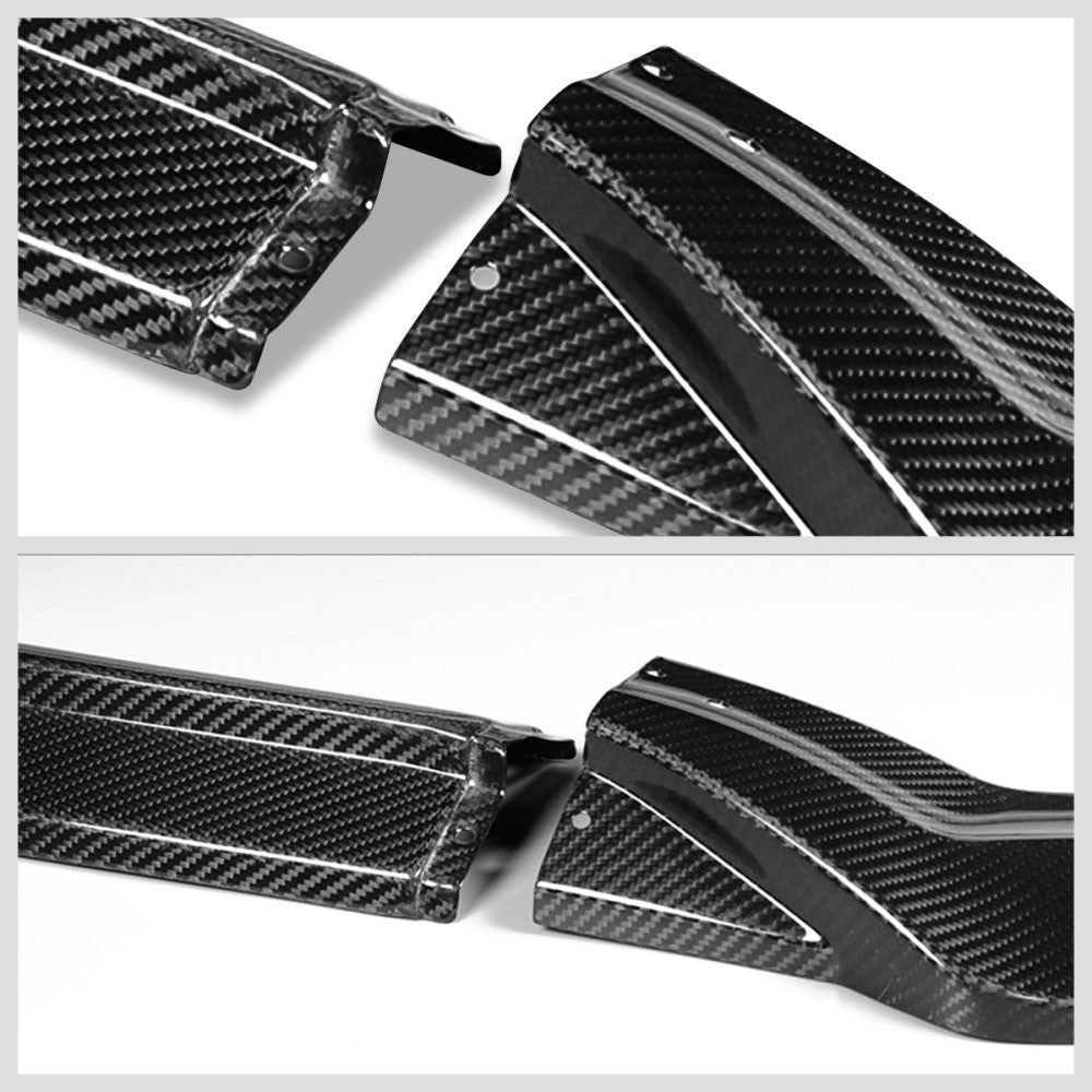 [Real Glossy Carbon Fiber] Front Bumper Lip Guard For 15-18 Benz C-Class W205