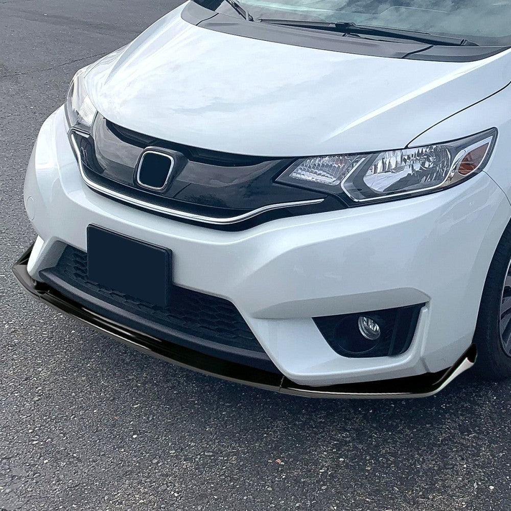 [Painted Gloss Black] Front Bumper Lip Chin Guard Body Kit For 14-17 Honda Fit