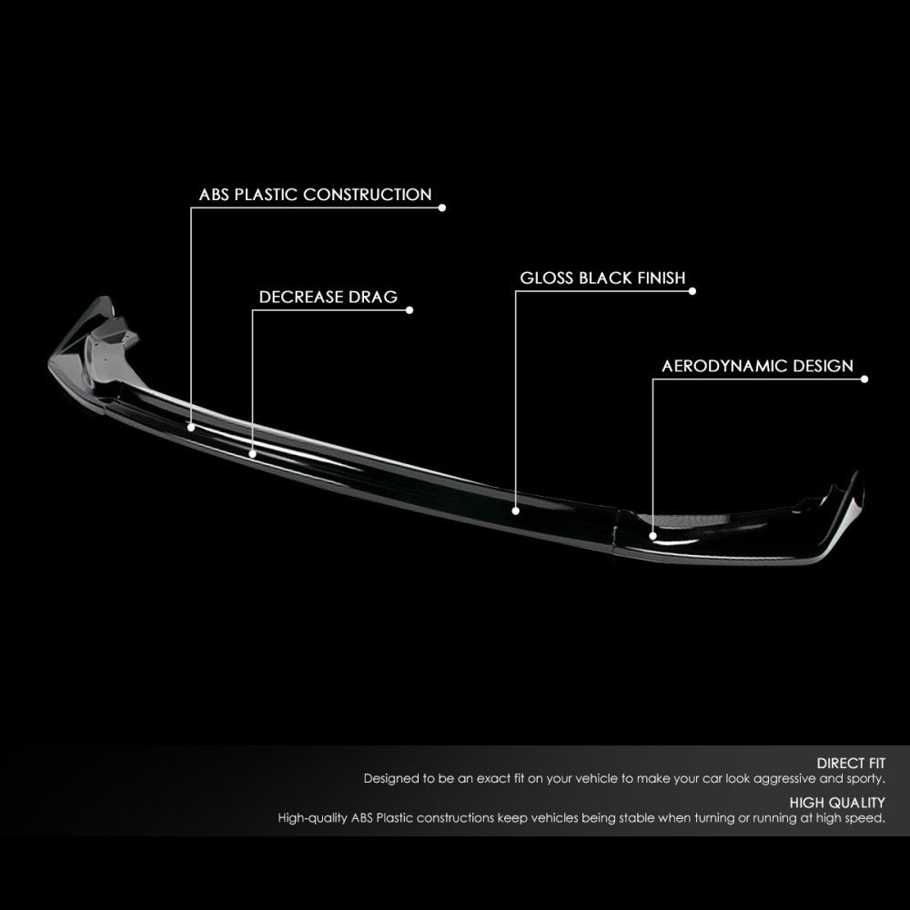 [Painted Gloss Black] Front Bumper Lip Chin Guard Body Kit For 14-17 Honda Fit