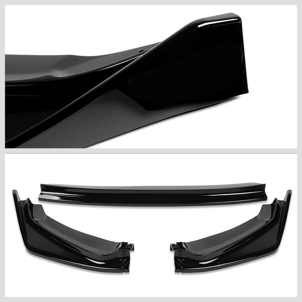 [Painted Gloss Black] Front Bumper Lip Chin Guard Body Kit For 14-17 Honda Fit