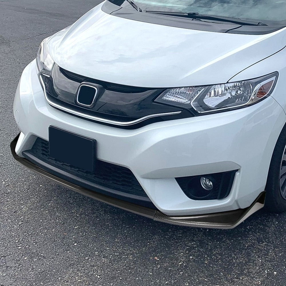 Carbon Style Look Front Bumper Lip Body Kit 14 17 Honda Fit