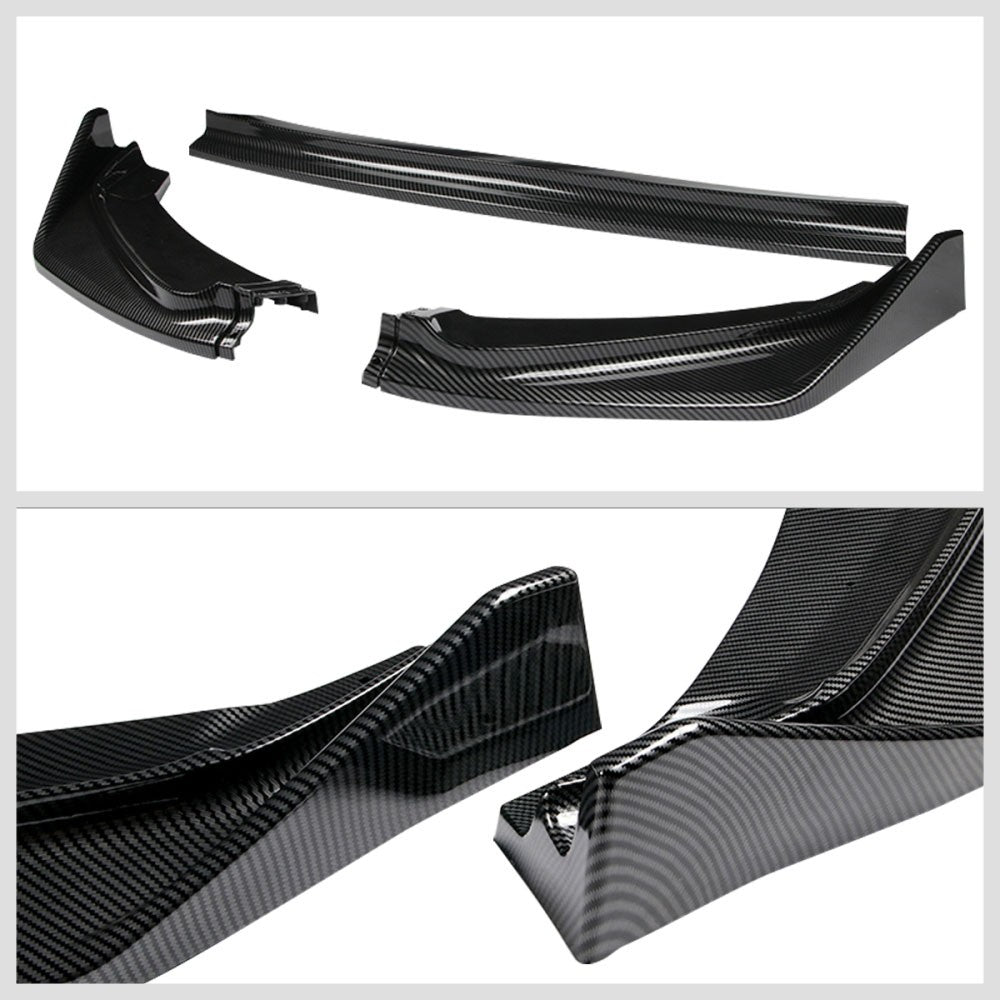 [Carbon Style Look] Front Bumper Lip Chin Guard Body Kit For 14-17 Honda Fit