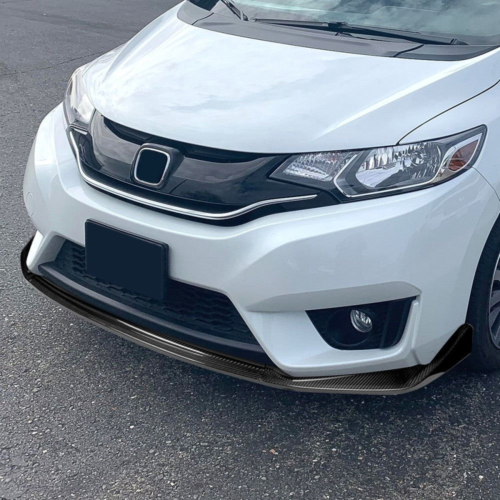 [Real Glossy Carbon Fiber] Front Bumper Lip Guard Body Kit For 14-17 Honda Fit