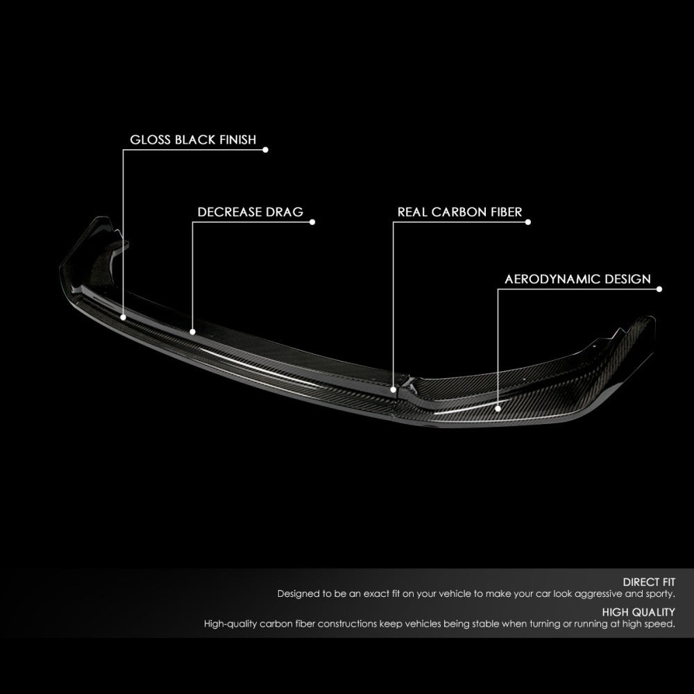 [Real Glossy Carbon Fiber] Front Bumper Lip Guard Body Kit For 14-17 Honda Fit