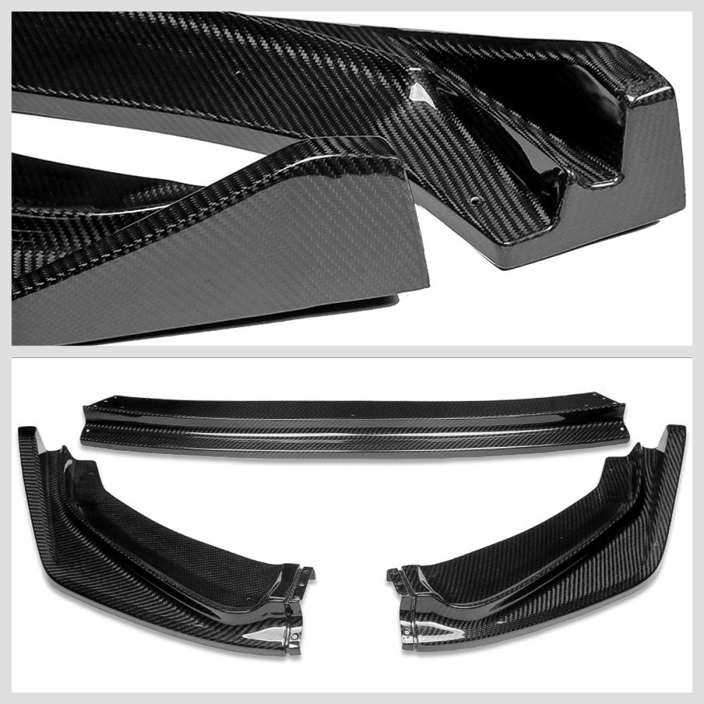 [Real Glossy Carbon Fiber] Front Bumper Lip Guard Body Kit For 14-17 Honda Fit