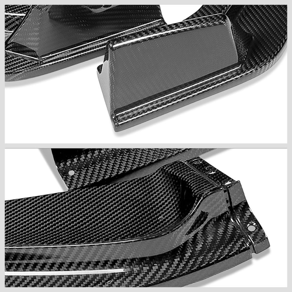 [Real Glossy Carbon Fiber] Front Bumper Lip Guard Body Kit For 14-17 Honda Fit