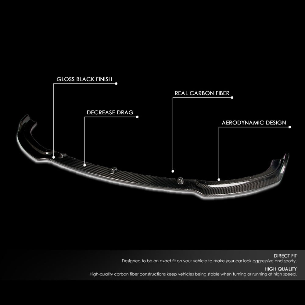 [Real Glossy Carbon Fiber] Front Bumper Lip For 13-19 BMW F30 F31 F34 BaseBumper