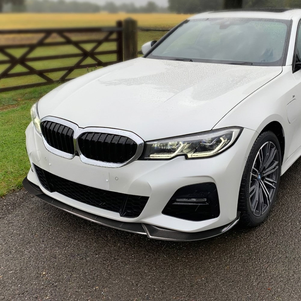 [Real Glossy Carbon Fiber] Front Bumper Lip For 19+ BMW G20 G28 M-Sport Bumper