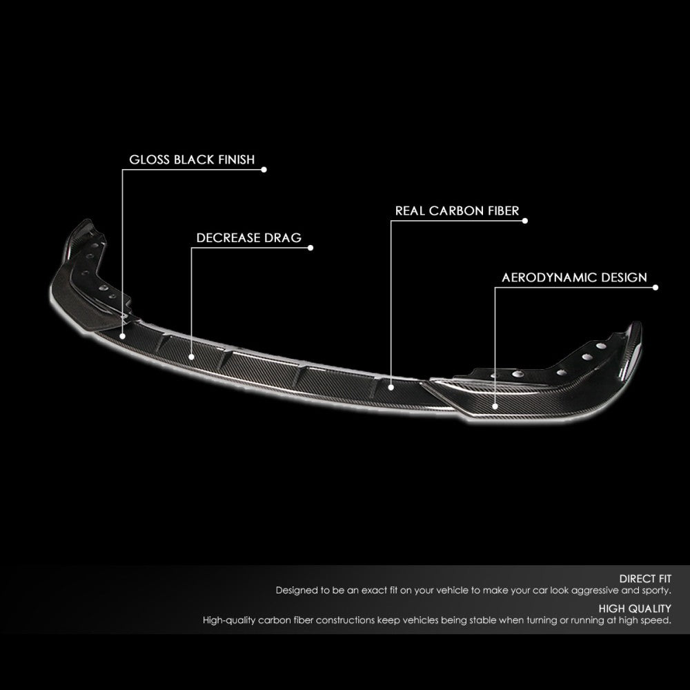 [Real Glossy Carbon Fiber] Front Bumper Lip For 19+ BMW G20 G28 M-Sport Bumper