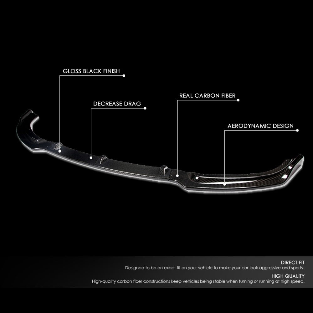 [Real Glossy Carbon Fiber] Front Bumper Lip For 14-19 F23 2-Series Base Bumper