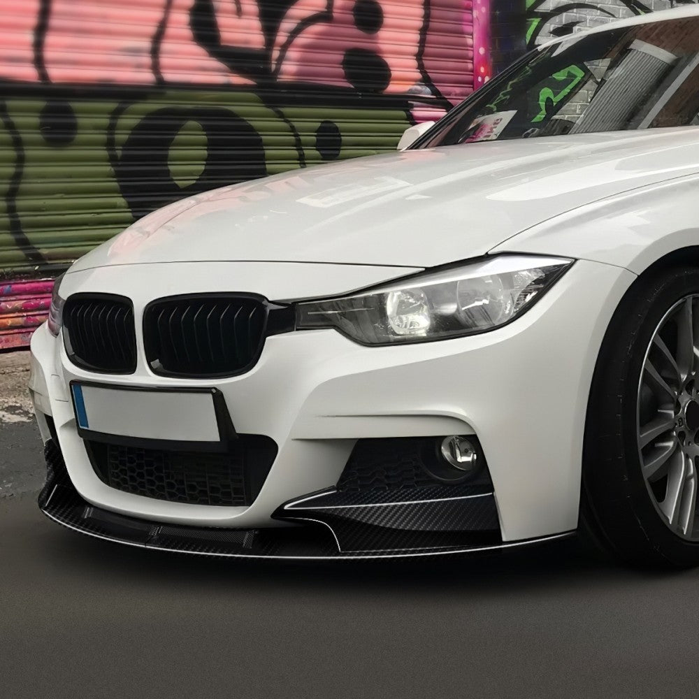 [Carbon Style Look] Front Bumper Lip Guard For 12-18 BMW F30 F35 M-Sport Bumper