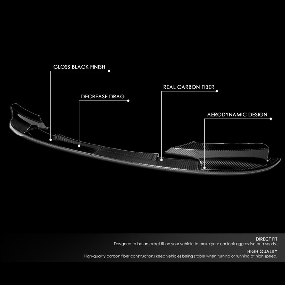 [Real Glossy Carbon Fiber] Front Bumper Lip For 12-18 BMW F30 F35 M-Sport Bumper