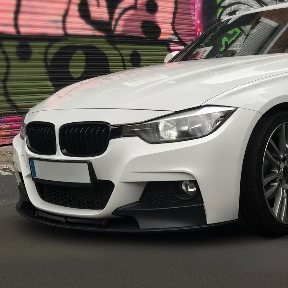 [Matte Black] Front Bumper Lip Guard Kit For 12-18 BMW F30 F35 M-Sport Bumper