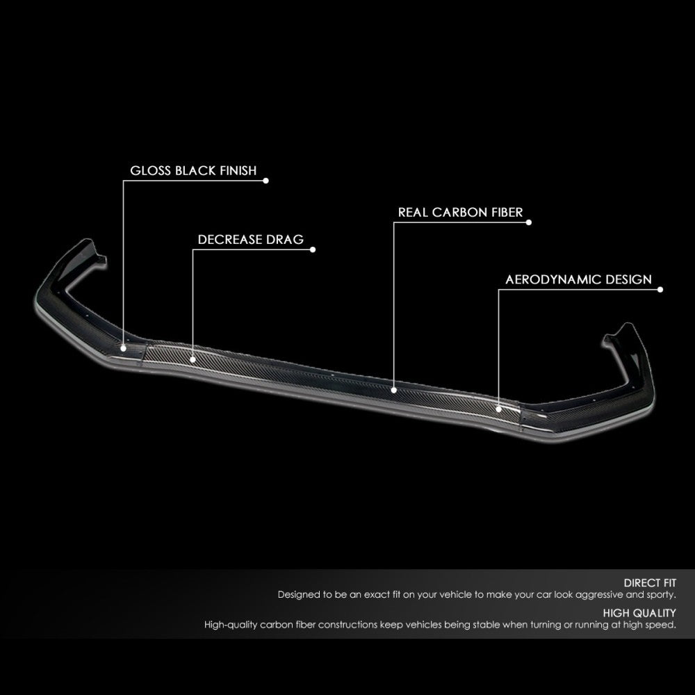 [Real Glossy Carbon Fiber] Front Bumper Lip Guard For 15-21 Subaru WRX/WRX STI