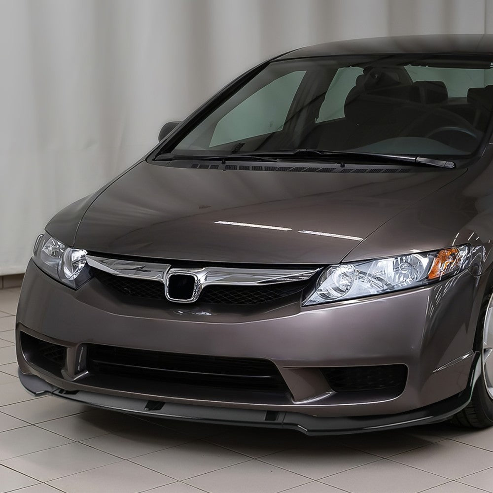 [Painted Gloss Black] Front Bumper Lip Guard For 06-08 Honda Civic 4DR Sedan FA