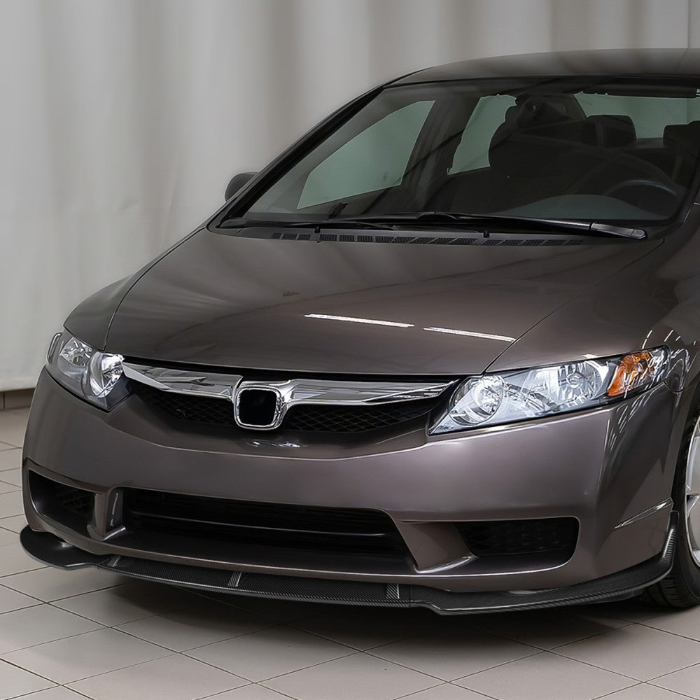 [Carbon Style Look] Front Bumper Lip Guard For 06-08 Honda Civic 4DR Sedan FA