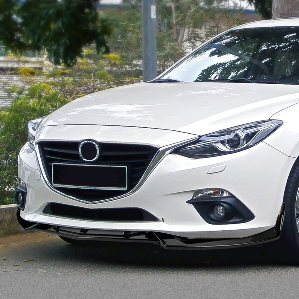 [Painted Gloss Black] Front Bumper Lip Guard Body Kit For 14-18 Mazda 3 BM/BN