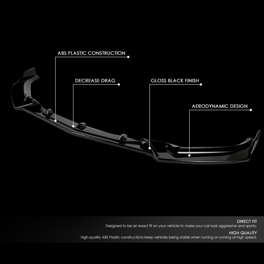 [Painted Gloss Black] Front Bumper Lip Guard Body Kit For 14-18 Mazda 3 BM/BN