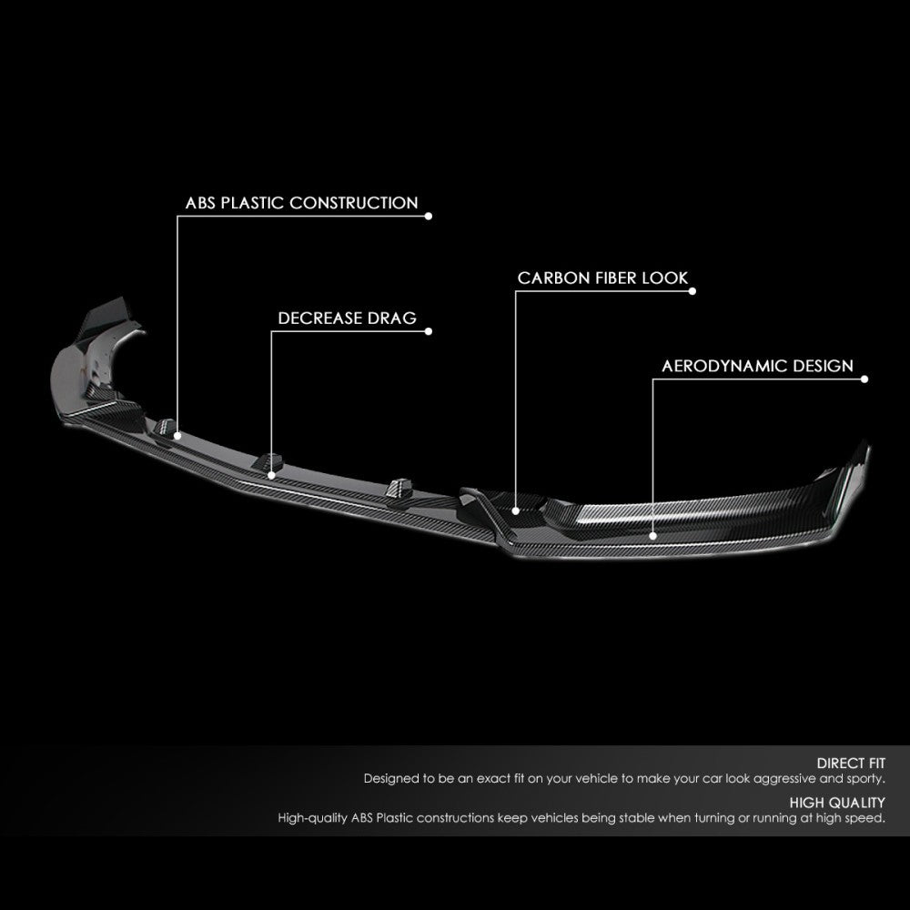 [Carbon Style Look] Front Bumper Lip Chin Guard Body Kit For 14-18 Mazda 3 BM/BN