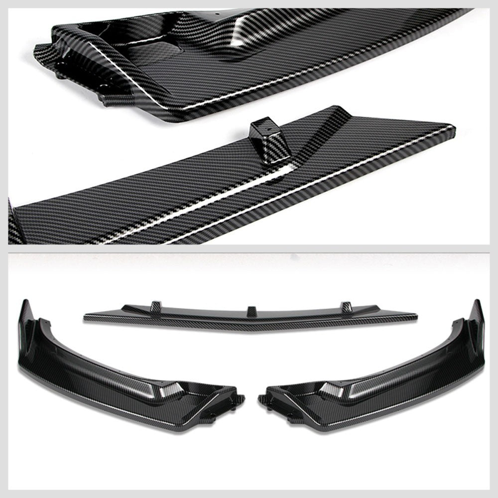 [Carbon Style Look] Front Bumper Lip Chin Guard Body Kit For 14-18 Mazda 3 BM/BN