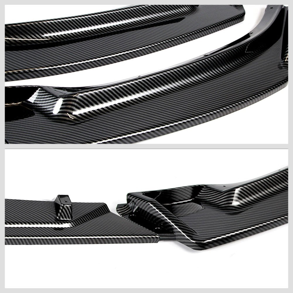 [Carbon Style Look] Front Bumper Lip Chin Guard Body Kit For 14-18 Mazda 3 BM/BN