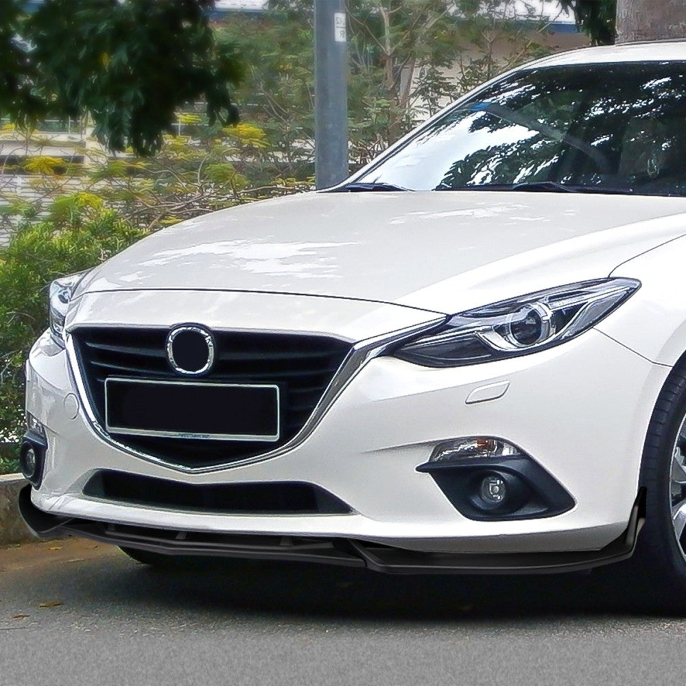 [Matte Black] Front Bumper Lip Chin Guard Lower Body Kit For 14-18 Mazda 3 BM/BN