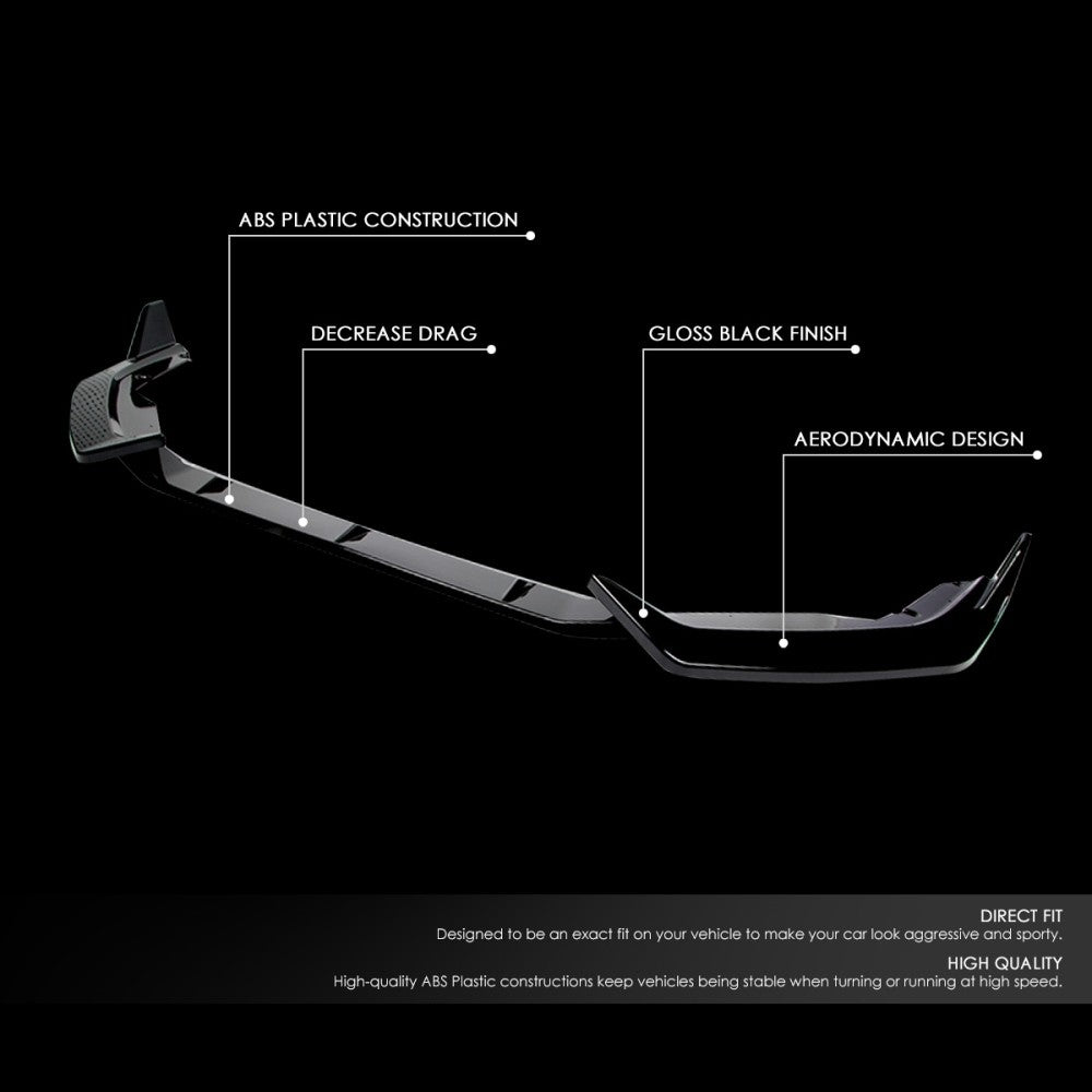 [Painted Gloss Black] Front Bumper Lip Body Kit For 20+ Nissan Sentra Sedan B18
