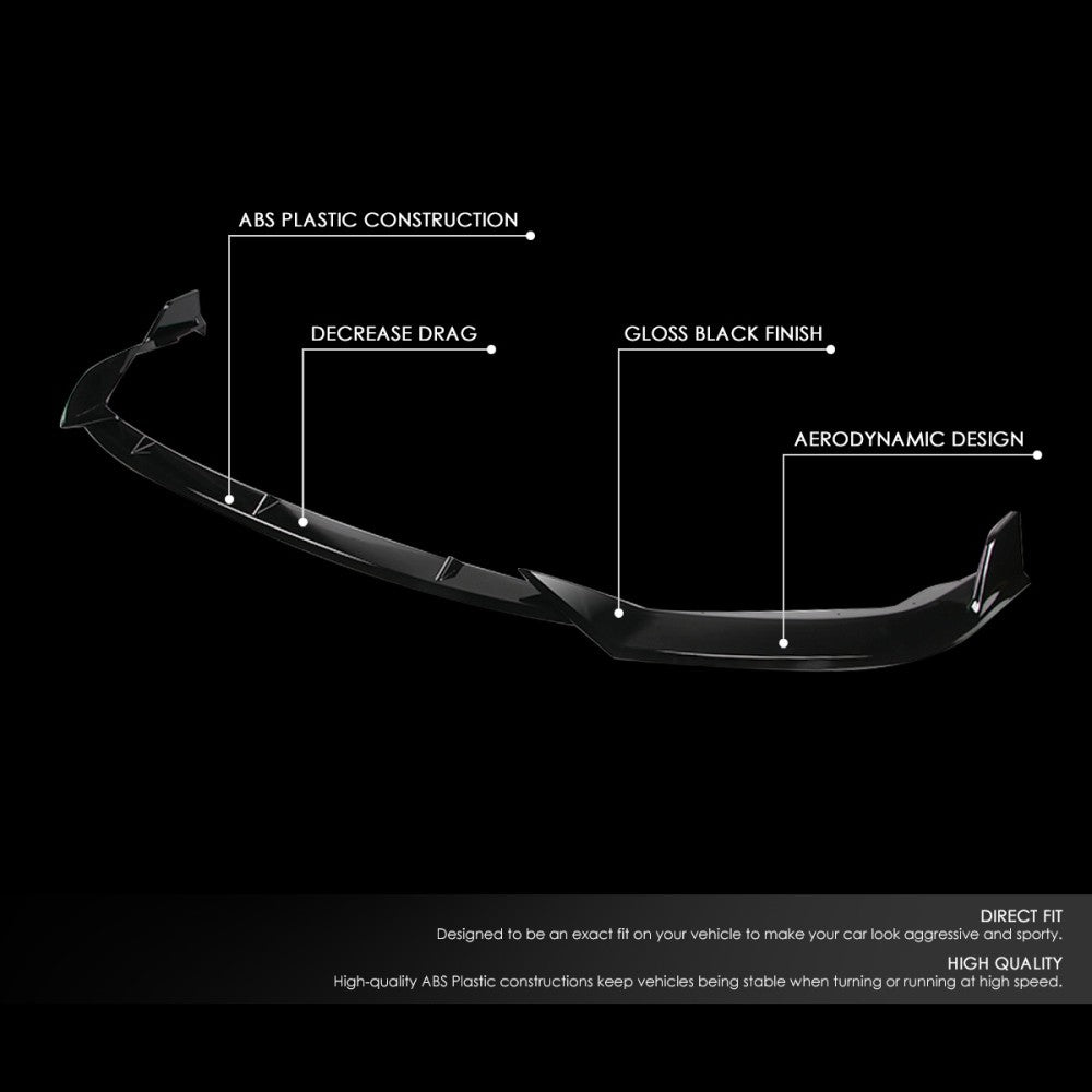 [Painted Gloss Black] Front Bumper Lip For 20-22 Toyota Corolla L LE XLE E210