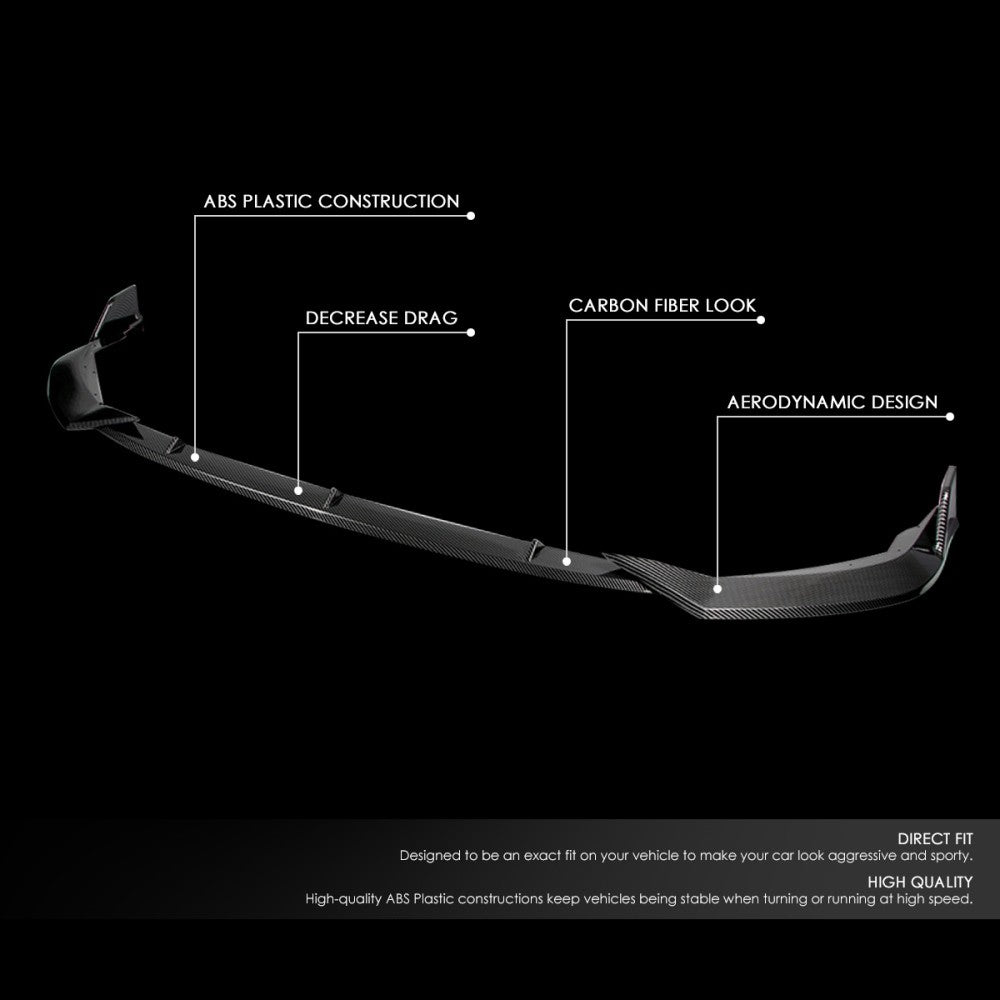 [Carbon Style Look] Front Bumper Lip Chin For 20-22 Toyota Corolla L LE XLE E210