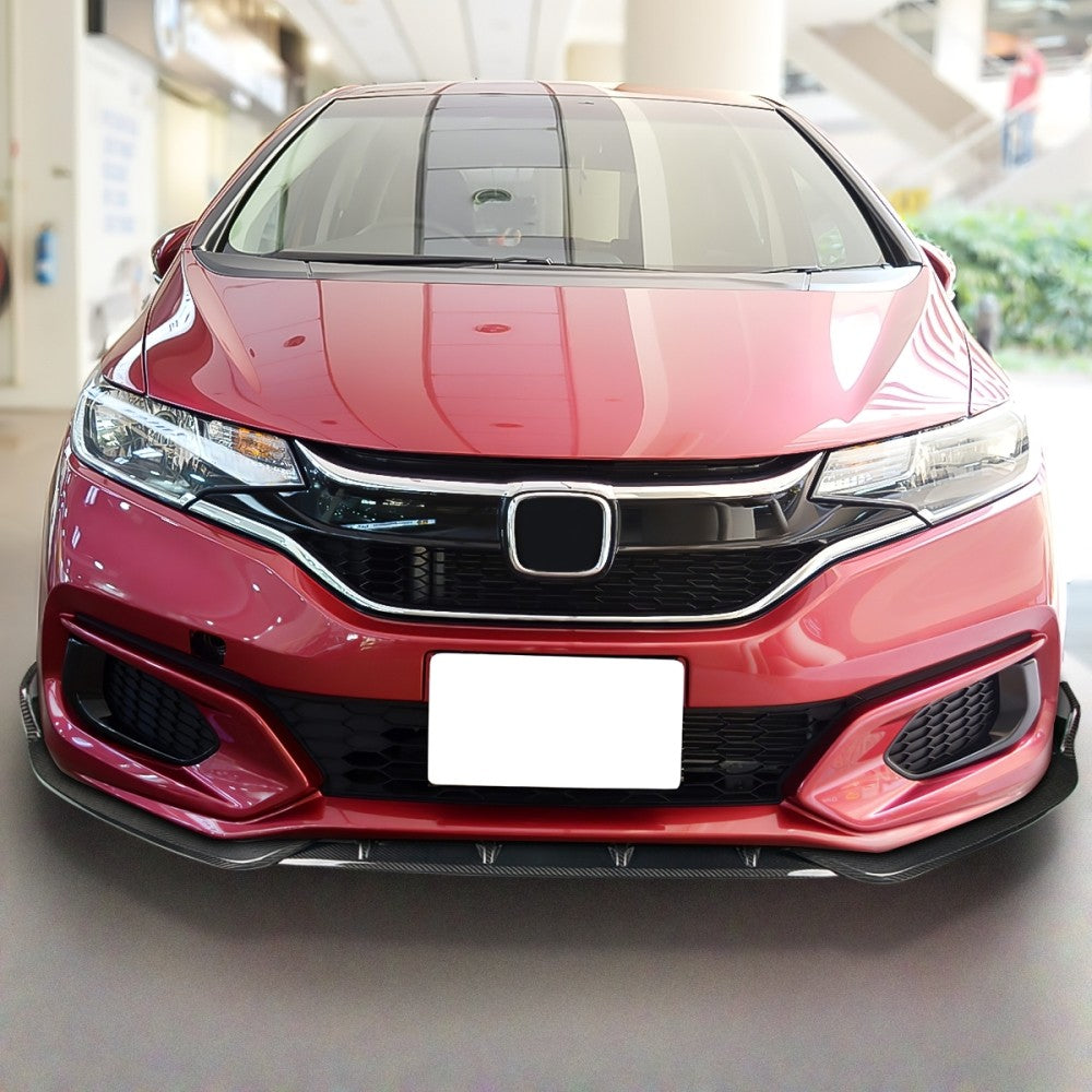 [Real Glossy Carbon Fiber] Front Bumper Lip Guard Spoiler For 18-20 Honda Fit GK