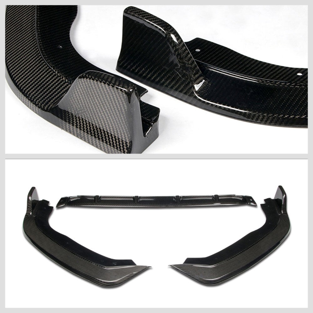 [Real Glossy Carbon Fiber] Front Bumper Lip Guard Spoiler For 18-20 Honda Fit GK