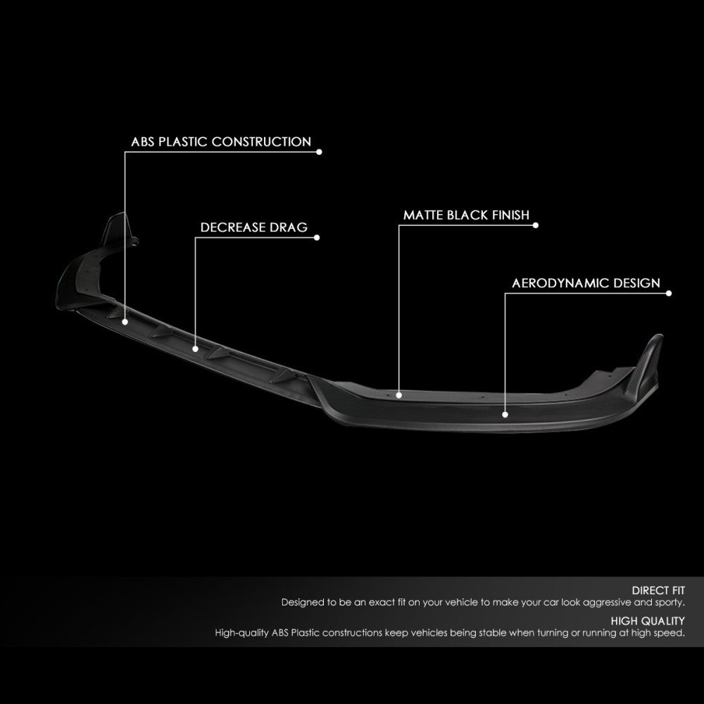 [Matte Black] Front Bumper Lip Chin Guard Lower Body Kit For 18-20 Honda Fit GK