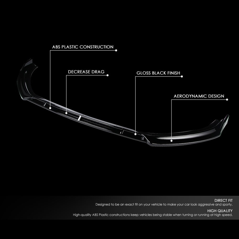 [Painted Gloss Black] Front Bumper Lip Guard For 17-20 Audi A3 Base/Premium 8V