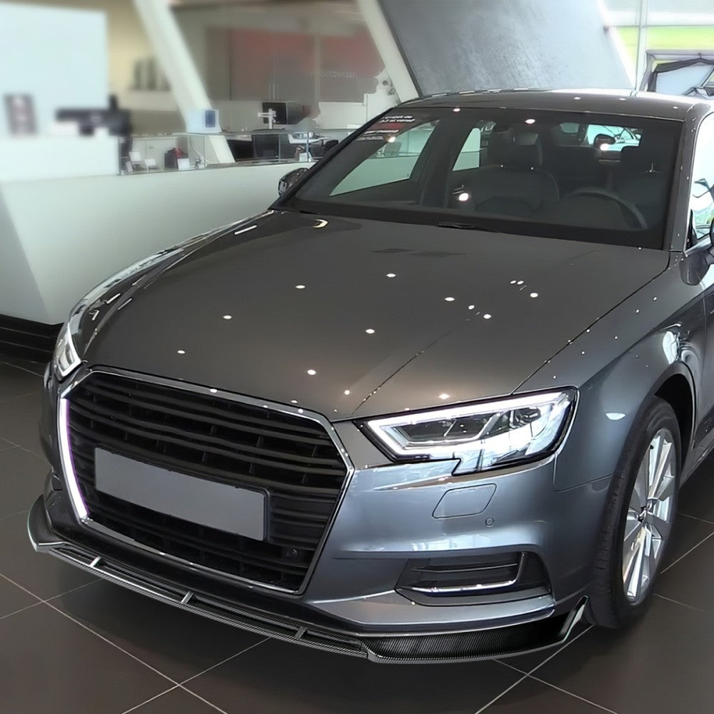 [Carbon Style Look] Front Bumper Lip Guard For 17-20 Audi A3 Base/Premium 8V